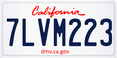 CA license plate 7LVM223