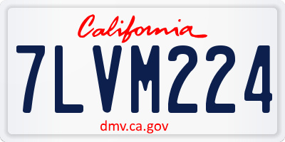 CA license plate 7LVM224