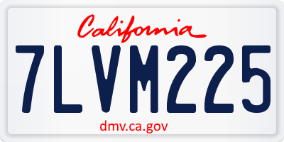 CA license plate 7LVM225