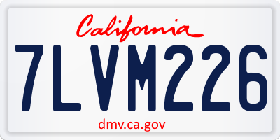CA license plate 7LVM226