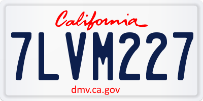 CA license plate 7LVM227