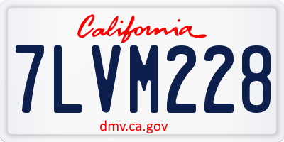 CA license plate 7LVM228