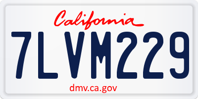 CA license plate 7LVM229