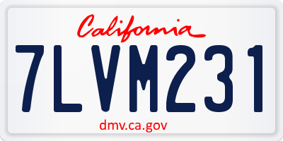 CA license plate 7LVM231