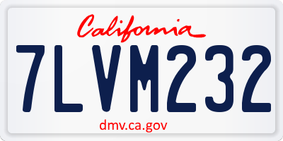 CA license plate 7LVM232