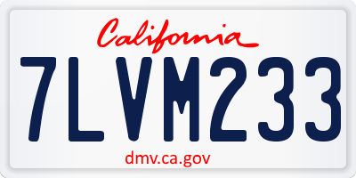 CA license plate 7LVM233