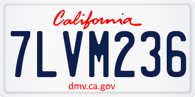 CA license plate 7LVM236
