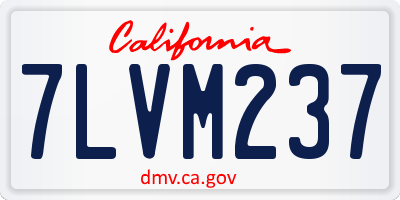 CA license plate 7LVM237