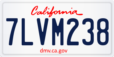 CA license plate 7LVM238