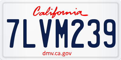 CA license plate 7LVM239