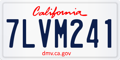 CA license plate 7LVM241