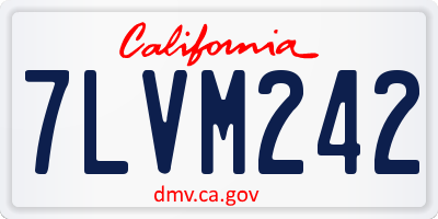 CA license plate 7LVM242