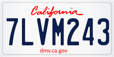 CA license plate 7LVM243