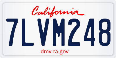 CA license plate 7LVM248