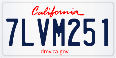 CA license plate 7LVM251