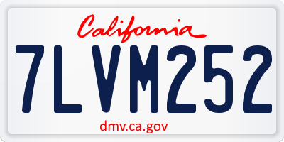 CA license plate 7LVM252