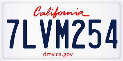 CA license plate 7LVM254