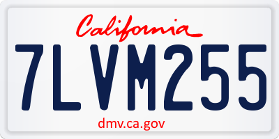 CA license plate 7LVM255