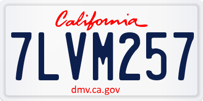 CA license plate 7LVM257