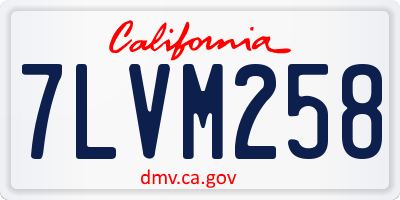 CA license plate 7LVM258