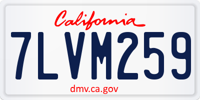 CA license plate 7LVM259