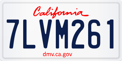 CA license plate 7LVM261