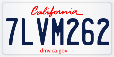 CA license plate 7LVM262