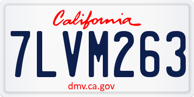 CA license plate 7LVM263