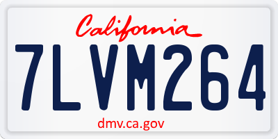 CA license plate 7LVM264