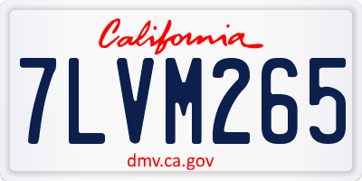 CA license plate 7LVM265