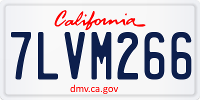 CA license plate 7LVM266