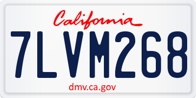 CA license plate 7LVM268