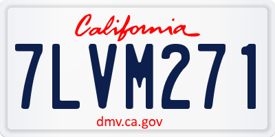 CA license plate 7LVM271