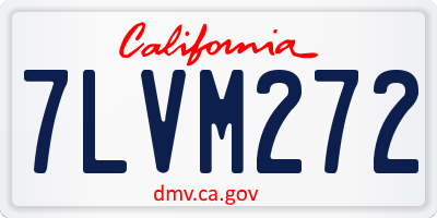 CA license plate 7LVM272