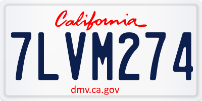 CA license plate 7LVM274