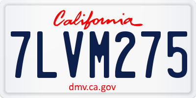 CA license plate 7LVM275
