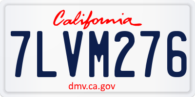 CA license plate 7LVM276