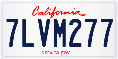 CA license plate 7LVM277