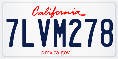 CA license plate 7LVM278