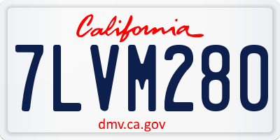 CA license plate 7LVM280