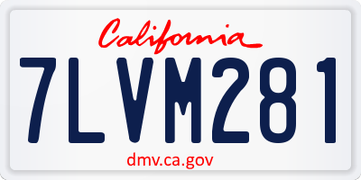 CA license plate 7LVM281