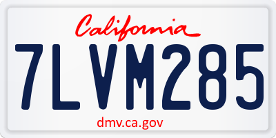 CA license plate 7LVM285