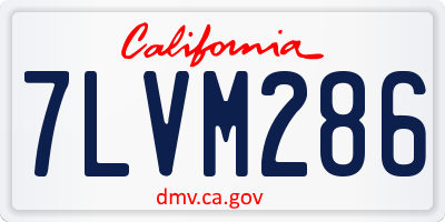CA license plate 7LVM286