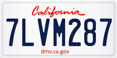 CA license plate 7LVM287
