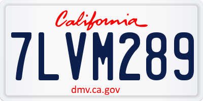 CA license plate 7LVM289
