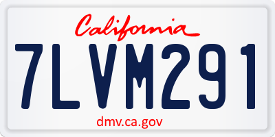 CA license plate 7LVM291