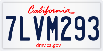 CA license plate 7LVM293