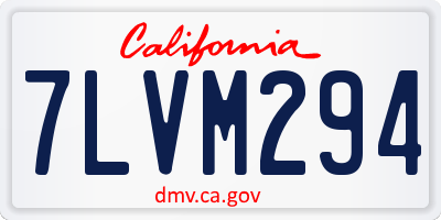CA license plate 7LVM294