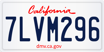 CA license plate 7LVM296