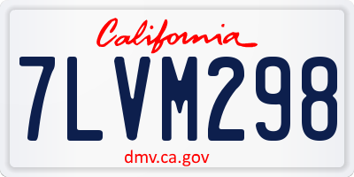 CA license plate 7LVM298
